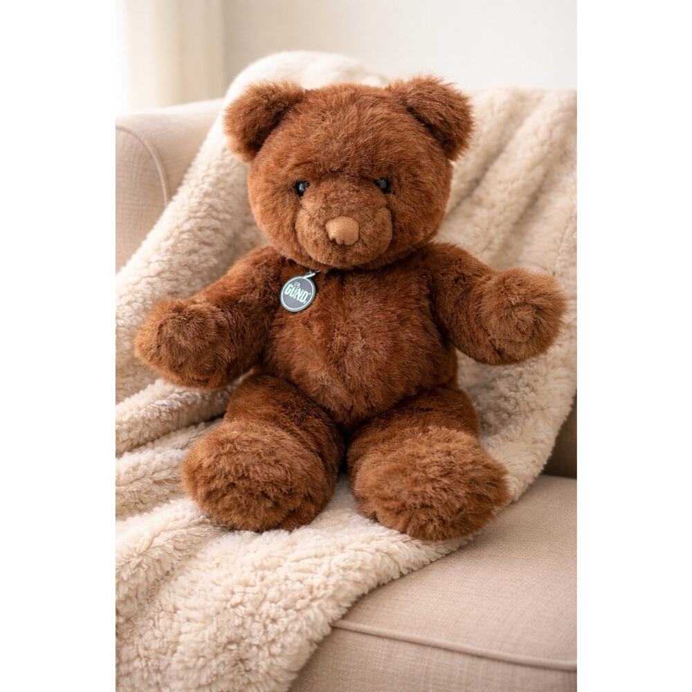 Vintage 1983 GUND Brown Teddy Bear Plush Medal Tag Korea 16” Classic Soft - Picture 1 of 9